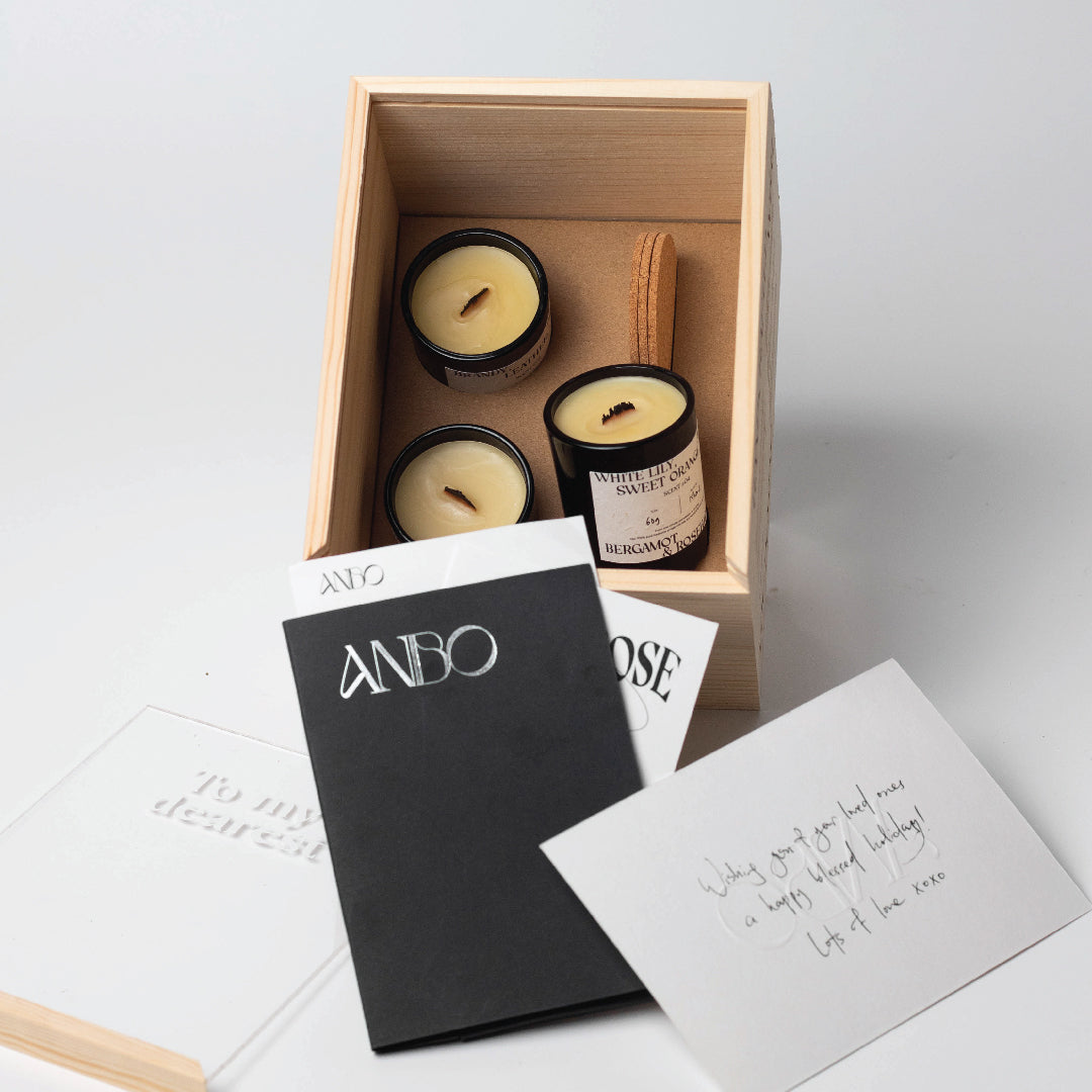 ANBO PLATTER SERIES _ TRIO SET BEESWAX CANDLES